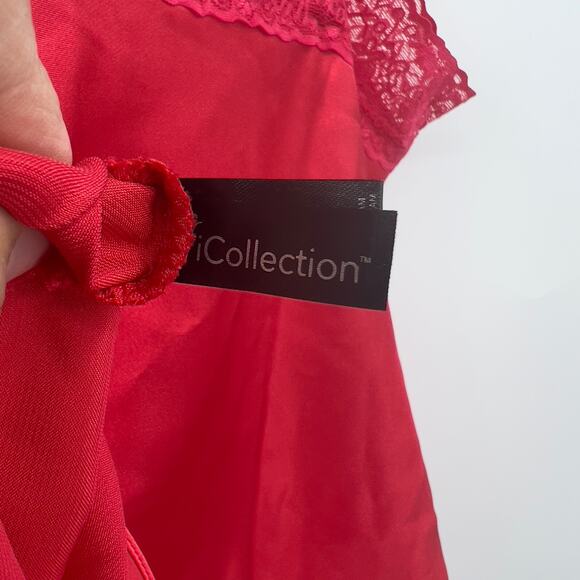 Nordstrom Red Satin Matching Pajama Lingerie Sexy Shorts Tank Set S Small - Picture 5 of 10